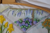 Silk Ribbon and stumpwork embroidery