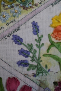 Silk ribbon lavender