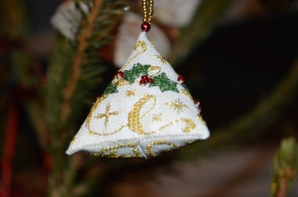 Holly Humbug gorgeous cross-stitch decoration